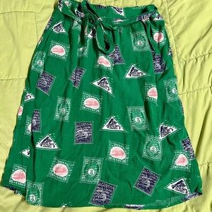 Anthropologie Porridge stamps midi skirt